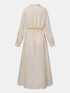 Maxi hemdkleid - stilvolles langkleid mit gürtel für damen