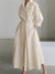 Maxi hemdkleid - stilvolles langkleid mit gürtel für damen