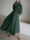 Maxi hemdkleid - stilvolles langkleid mit gürtel für damen