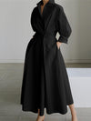 Maxi hemdkleid - stilvolles langkleid mit gürtel für damen
