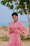 Wickelkleid - blumig in pink für frauen