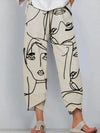 Künstlerische lounge-hosen - abstraktes design für damen
