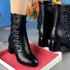 Schwarzi stiefelette - stilvolle damen-booties mit absatz und schnürung