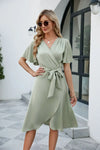 Wickelkleid - stilvolles damenkleid mit bindegürtel