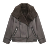 Schafswolljacke - graue aviatorjacke für frauen