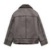 Schafswolljacke - graue aviatorjacke für frauen