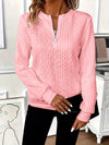 Cable knit pullover - moderner damen zip-up jumper