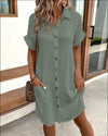 Knopfverschluss shirtkleid - chices damen casual kleid