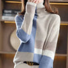 Coltrui Winterpullover – stilvoller Damenstrickpullover in Blau und Beige