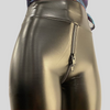Hochgeschnittene kunst-leggings - schwarze damenmode hosen