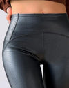 Faux leggings - hochgeschnittene schwarze hosen für frauen