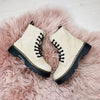 Beige schnür-stiefeletten - stilvolle damen schuhe