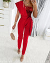 Embellishierte jumpsuit - elegante abendmode für frauen