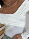 Langärmliges off-shoulder top - schicke bluse für damen