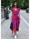 Blumiges wickelkleid - elegantes midi-kleid für jeden anlass