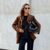 Braune jacke - elegante damenoberbekleidung für vielseitige styles