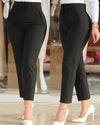 Hoch taillierte, gefaltete hosen – stilvolle damen-hosen