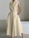 A-linien midi-kleid - schickes, massgeschneidertes, ärmelloses kleid für frauen