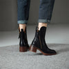Klassische Stiefeletten aus Kunst für Damen – stilvolle Stiefel mit Blockabsatz