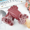handschuhe - elegante damenwinterhandschuhe mit kunstfellbesatz
