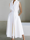 A-linien midi-kleid - schickes, massgeschneidertes, ärmelloses kleid für frauen
