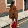 Braune jacke - lässige oversize damenjacke