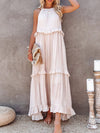 Maxikleid - elegante sommerrobe für damen mit rüschendetails