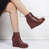 Stiefeletten für Damen mit Keilabsatz – bequeme Slip-On-Stiefel