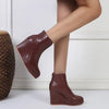 Stiefeletten für Damen mit Keilabsatz – bequeme Slip-On-Stiefel