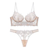 2-teiliges lingerie-set - filigrane blumen-bh und slip für damen