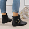 Schwarze Stiefeletten für Damen – Spitzenschuh mit Schnallenverschluss