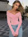 Langärmliges off-shoulder top - schicke bluse für damen