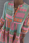 Künstlerisches midi-kleid - mehrfarbige damen sommer-tunika