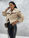 Faux bikerjacke - stylishe damen winterjacke