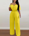 Jumpsuit - stylischer off-shoulder damenanzug
