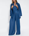 2-teilige leinenweite hose & weste - stilvolle damen sommer-outfit