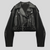 cropped bikerjacke - elegante schwarze damenjacke mit gürtel