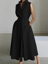 A-linien midi-kleid - schickes, massgeschneidertes, ärmelloses kleid für frauen