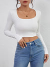 Rippenshirt mit langen ärmeln - tailliertes top für ladies