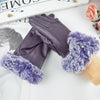 handschuhe - elegante damenwinterhandschuhe mit kunstfellbesatz