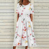 Blumen-midikleid – traumhaft weisses damenkleid mit taschen