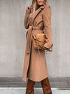 Trenchcoat - eleganter langer damenmantel mit gürtel