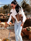 Damen braune lammfell-weste - schickes kunst-layering-teil