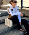 Damen braune lammfell-weste - schickes kunst-layering-teil