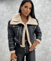 Faux bikerjacke - stylishe damen winterjacke