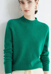 pullover – Damenpullover mit hohem Krage us weichem