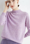 pullover – Damenpullover mit hohem Krage us weichem