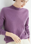 pullover – Damenpullover mit hohem Krage us weichem