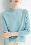 pullover – Damenpullover mit hohem Krage us weichem