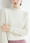 pullover – Damenpullover mit hohem Krage us weichem